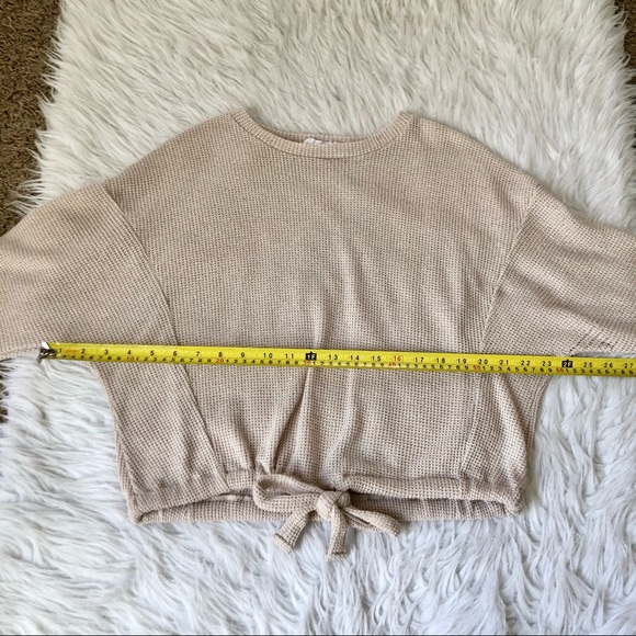 The line of style beige tie waist sweater, small - Picture 8 of 9